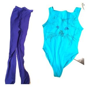 Bodysuit and footless legging.